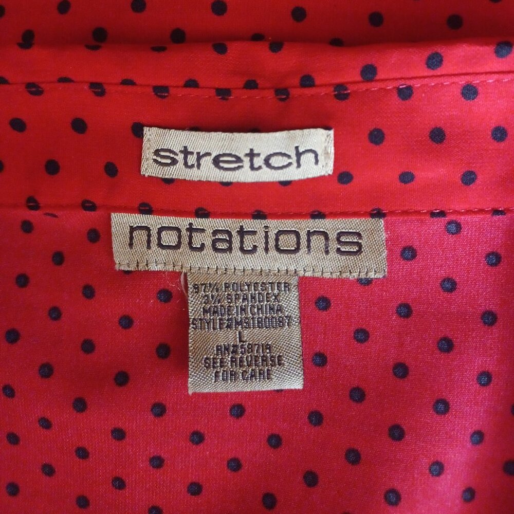 Notations Stretch Button Down Blouse - Picture 2 of 9